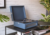 CROSLEY Crosley Voyager Navy - Bluetooth Portable Turntable  & Record Storage Crate - Side View