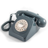 GPO RETRO GPO 746 ROTARY TELEPHONE - GREY - 45-Degree Angle