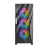 ANTEC DF700 FLUX Wave Mesh Front, High Airflow, Tempered Glass with 3x ARGB Fan Front, 1x Rear, 1x PSU Shell (Reverse Fan blade) ATX Gaming Case - Front View