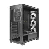 ANTEC DF700 FLUX Wave Mesh Front, High Airflow, Tempered Glass with 3x ARGB Fan Front, 1x Rear, 1x PSU Shell (Reverse Fan blade) ATX Gaming Case - Low Angle