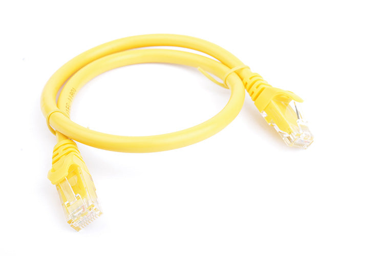 25cm Snagless Yellow Cat 6a UTP Network Cable