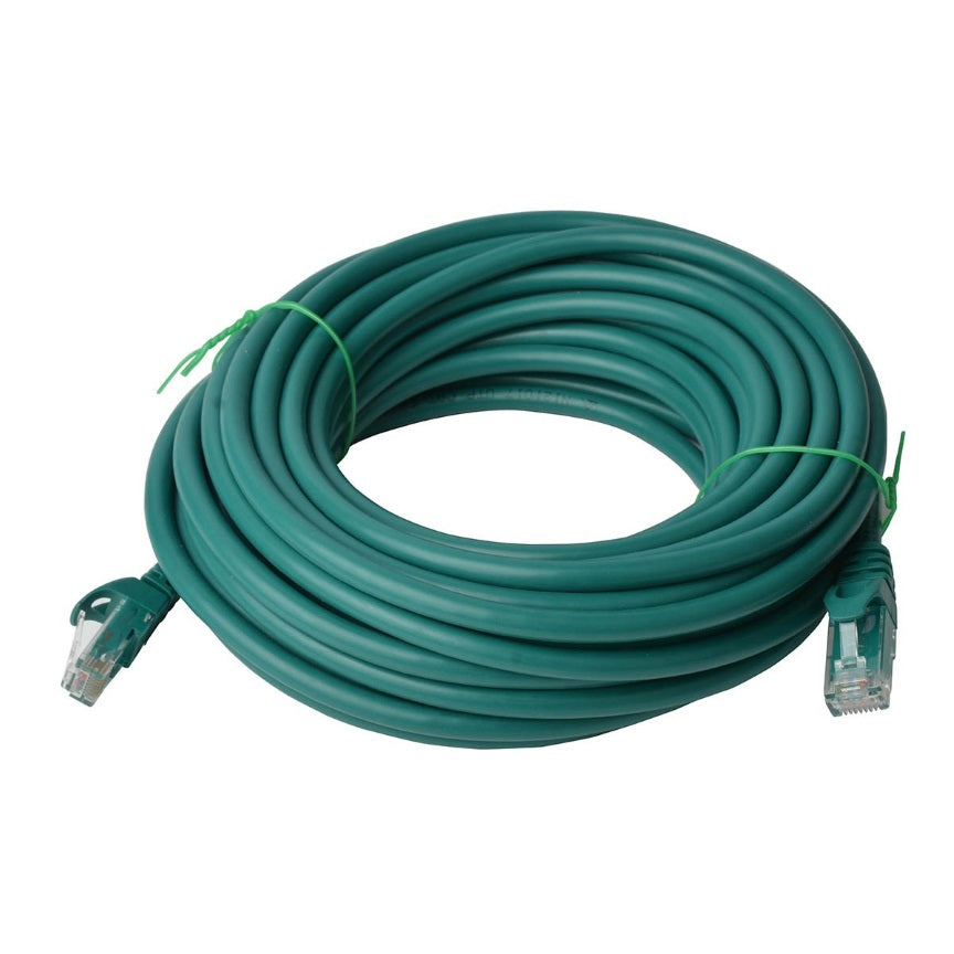 8WARE Premium Cat6a Full Copper Ethernet Cable 30m Snagless Green