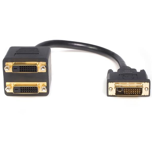 ASTROTEK 24+1 Pins Male DVI-D Splitter Cable to Dual Female Gold Plated