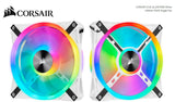 CORSAIR QL140 RGB White, ICUE, 140mm RGB LED PWM Fan 26dBA, 50.2 CFM, Single Pack - Front View