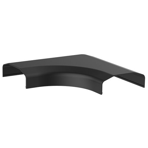 L-Shaped ABS Cable Cover Joint - 127x127x21.5mm - Black