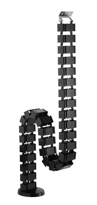 BRATECK Adjustable Cable Management Spine with Quad Entry Design - Steel & ABS, 1300mm, Black