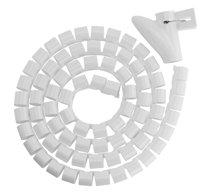 Flexible White Cable Management Sleeve - 1 Diameter Polyethylene, 1000mm Length