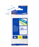 Genuine Brother TZe-263 Labelling Tape Cassette ?? Blue on White, 36mm wide, 8m long Compatible with a wide range of Brother??s P-touch printers - Front View