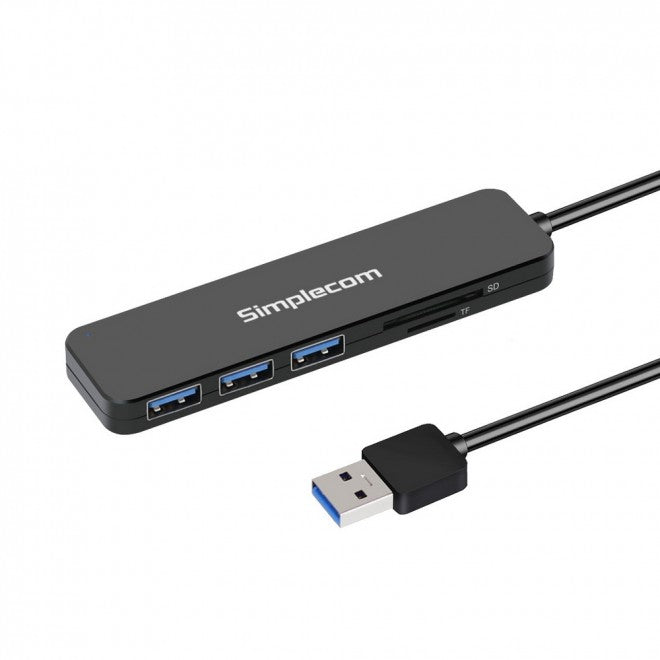 SIMPLECOM CH365 3-Port SuperSpeed USB Hub with Built-in SD/MicroSD Card Reader