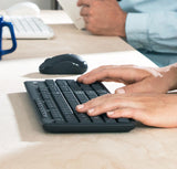 LOGITECH MK295 WIRELESS SILENT KEYBOARD AND MOUSE COMBO, 2.4GHZ USB RECEIVER - - Side View