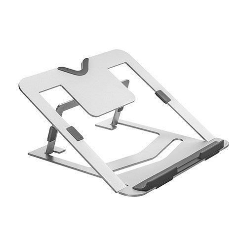 BRATECK 6-Level Height Adjustable Foldable Laptop Stand for 11"-17" Devices, Lightweight Aluminum Design with Enhanced Ventilation