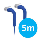 UBIQUITI patch cable with both end bendable RJ45 5m - Blue - Front View