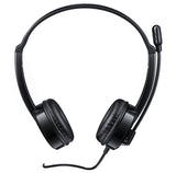 RAPOO H100 Wired Stereo Headsets - HD Voice Rotary Microphone Volume Adjustment 3.5mm - Front View