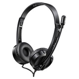 RAPOO H100 Wired Stereo Headsets - HD Voice Rotary Microphone Volume Adjustment 3.5mm - Side View