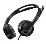 RAPOO H100 Wired Stereo Headsets - HD Voice Rotary Microphone Volume Adjustment 3.5mm - Top-Down View