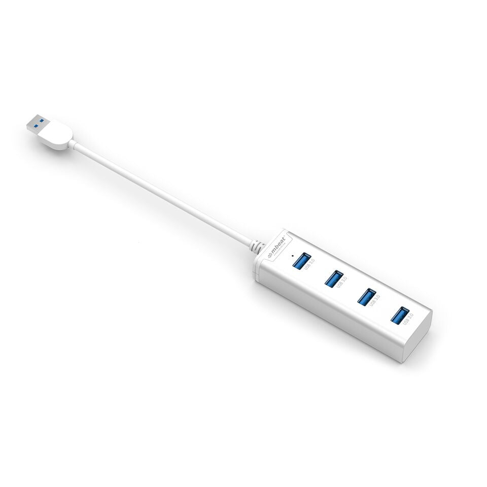 MBEAT STICK 4-Port USB 3.0 Hub - Aluminium Portable 4 Port Data Transfer Super Speed USB Hub Adapter Ultrabook MacBook SurfaceBook