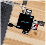 MBEAT USB 3.0 Super Speed Multiple Card Reader - 2x SD and 2x Micro SD/Compatible SDHC/MicroSDHC to SDHC/MicroSDHC/USB 3.0 High Speed 100MB/s - Side View