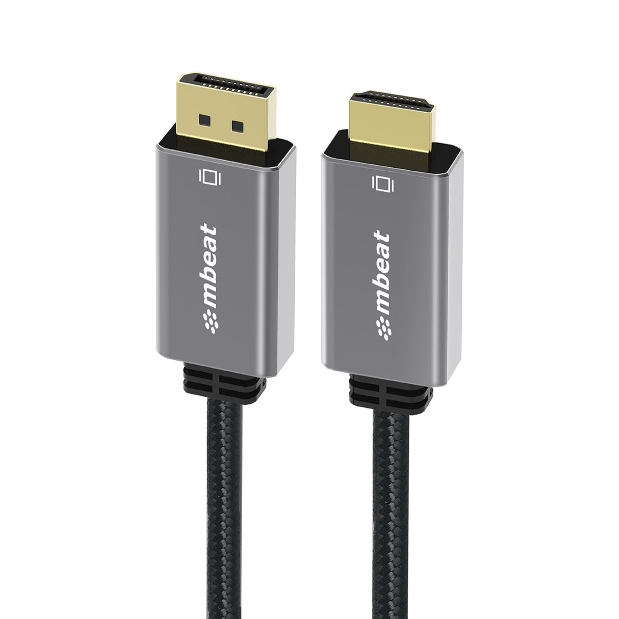 MBEAT High-Speed 1.8m DisplayPort to HDMI Cable - 4K@60Hz Ultra HD Connection with Gold Plated Ends and Durable Braided Design
