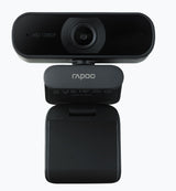 RAPOO C260 Webcam FHD 1080P/HD720P, USB 2.0 Compatible Win7/8/10, Mac OS X 10.6 or above, Chrome OS and Android V5.0 or above - Ideal for TEAMS, Zoom - Front View
