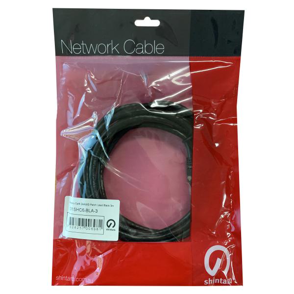 Shintaro Cat6 24 AWG Patch Lead Black 5m