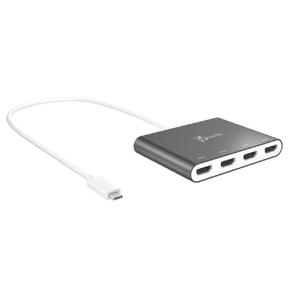 J5create JCA366 USB-C Quad HDMI Multi-Monitor Adapter - 4 HDMI Outputs, 1920 x 1080 @ 60 Hz