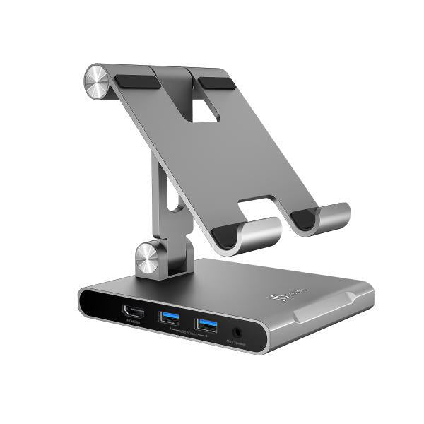 J5create JTS224 Versatile Adjustable Docking Station for iPad, Samsung Tablet, and Surface Pro 8 with USB-C to 4K HDMI and Multiple Connectivity Options