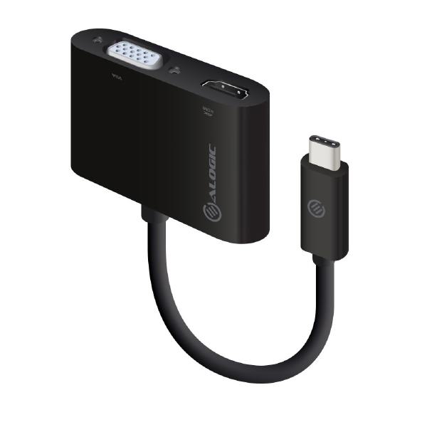 ALOGIC Dual Output USB-C to HDMI and VGA Adapter - Male to Dual Female