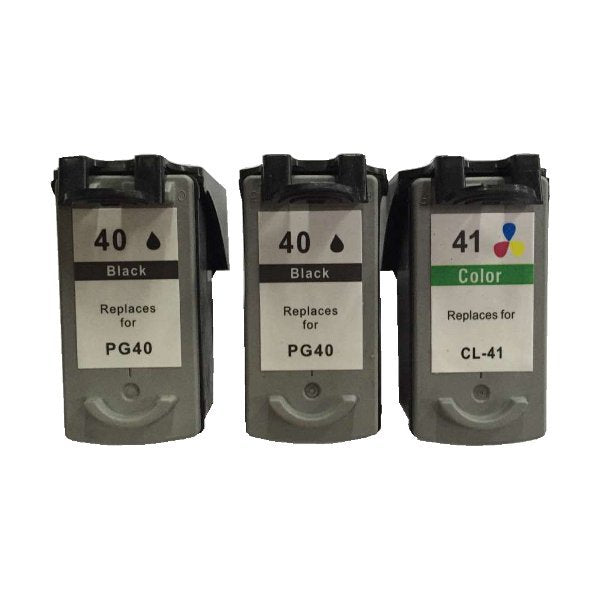 Premium Remanufactured Cartridge Bundle: 2 Black PG40 & 1 Colour CL41