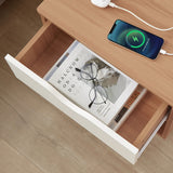 Bedside Table with Powerboard & USB Ports - Side View