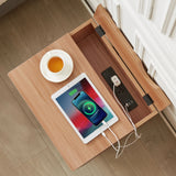 Bedside Table with Powerboard & USB Ports - 45-Degree Angle