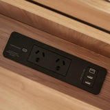 Bedside Table with Powerboard & USB Ports - Rear View