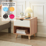 Bedside Table with Powerboard & USB Ports - Close-Up Angle