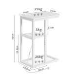Bedside Table with Power - Chic Look, White