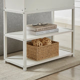 Multi-Tier Bedside Table with Powerboard, White - Top-Down View