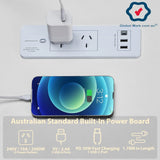 Compact L-Shaped Corner Desk with Built-In Power Board White - Top-Down View