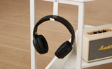 Compact L-Shaped Corner Desk with Built-In Power Board White - Rear View