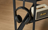 L-Shaped Desk with Built-In Charging Station Black