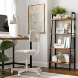 Industrial Rustic 4-Tier Metal Frame Bookshelf in Brown and Black - Front View