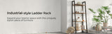 Industrial Rustic 4-Tier Metal Frame Bookshelf in Brown and Black - Extra Image