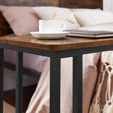 Coffee Table with Steel Frame and Castors Rustic Brown and Black - 45-Degree Angle