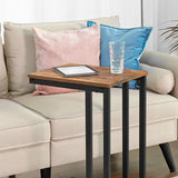 Bedside Table with Mesh Shelf, Rustic Brown - Close-Up Angle