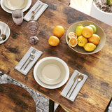 Dining Table with 3 Shelves and Industrial Style Stable Steel Structure,  109 x 60 x 100 cm, Rustic Brown - Close-Up Angle