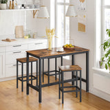 Bar Set Stools of 2 Bar Chairs, Rustic Brown - Top-Down View