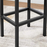 Bar Set Stools of 2 Bar Chairs, Rustic Brown - Close-Up Angle