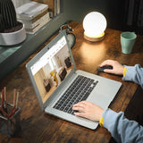 L-Shaped Computer Desk Rustic Brown and Black - Rear View