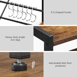 Industrial Rustic Kitchen Baker's Rack with Metal Baskets, Shelves, and Hooks - 80 x 35 x 95 cm - 45-Degree Angle