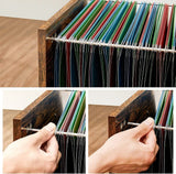3-Drawer File Cabinet with Open Compartments for A4 Rustic Brown and Black - Low Angle