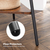 Black Coat Rack Stand Industrial Style 2 Shelves Clothes - Low Angle