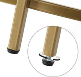 Gold Round Side Table with Golden Metal Frame Robust and Stable - 45-Degree Angle