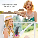 Portable Wireless Automatic Hair Curler for Travel with LED Temperature Display, Timer and USB Rechargeable (Pink) - 45-Degree Angle